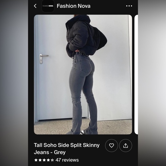 Tall SoHo Side Split jeans w stretch - Picture 4 of 6